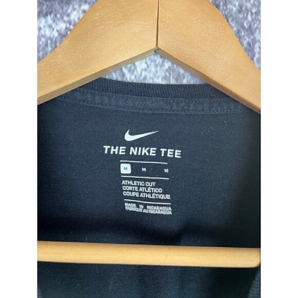 Nike Black and Green Swoosh Athletic Cut "Run" T Shirt Men's Medium - Picture 3 of 12
